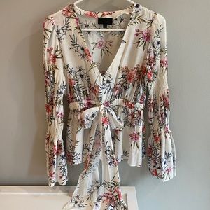 INTERMIX Floral Bell Sleeve Top